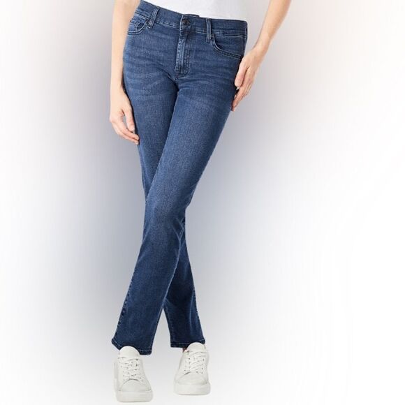 7 for all Mankind Roxanne Dark Wash Mid Rise Slim Jeans - Picture 7 of 7